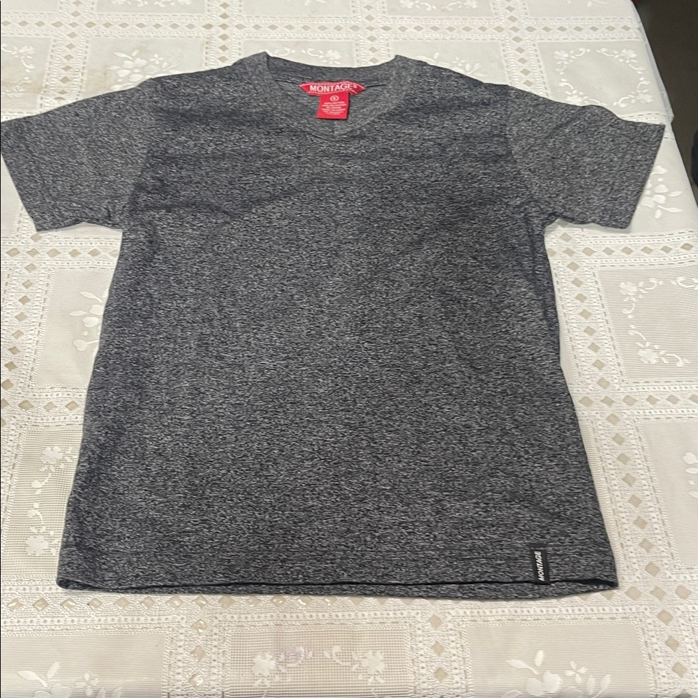 Montage Boys Black  V-neck Short Sleeve T-shirt Size 6